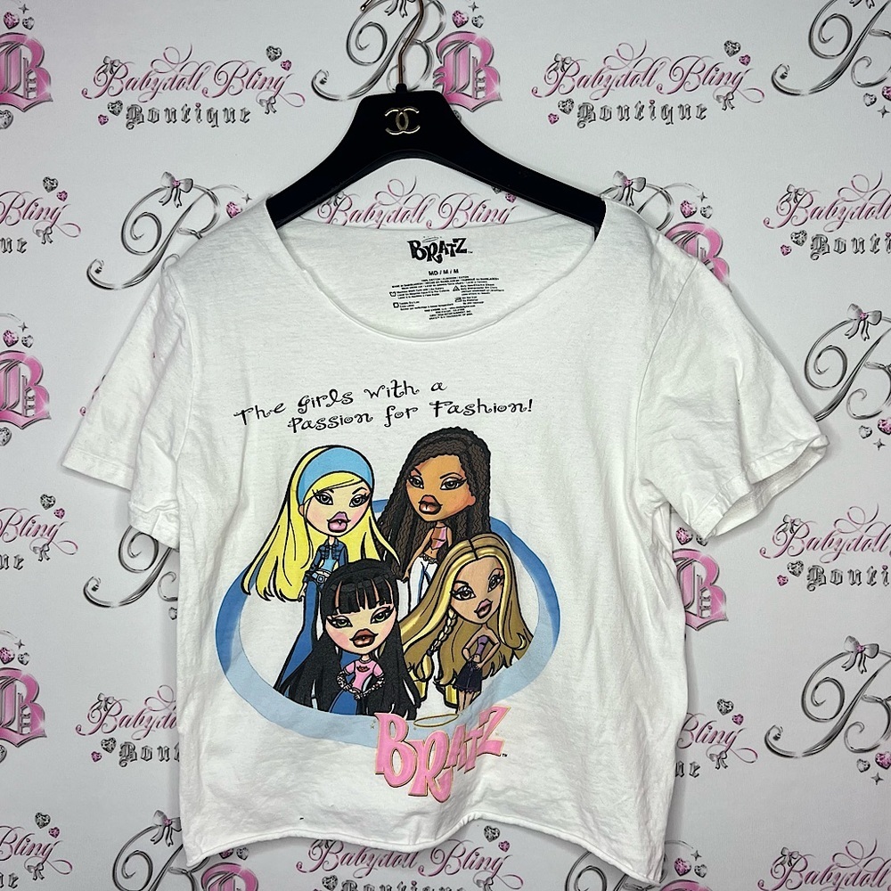 Bratz passion for fashion tshirt white dolls cute y2k vintage Bratz dolls top